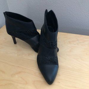 Impo Black Ankle Boots with Studded Detail